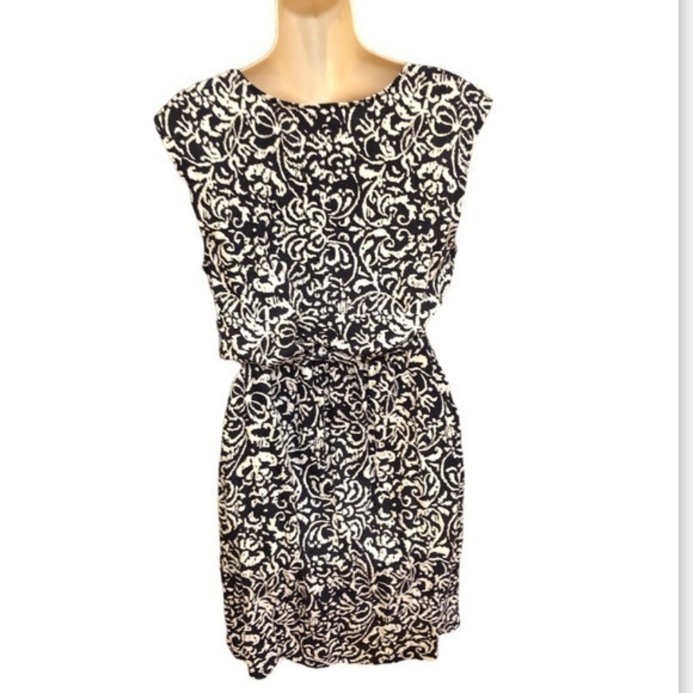 LOFT navy and white print dress - Picture 5 of 8